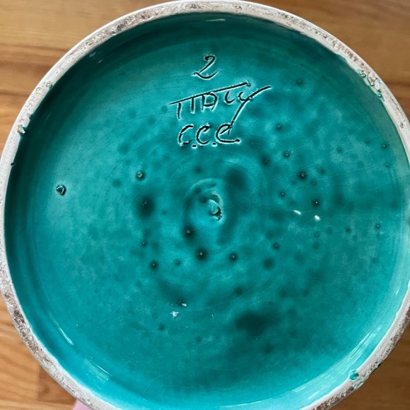 Mid-Century Italian Green Fratelli Fanciullacci Sgraffito Vase - Picture 9 of 9